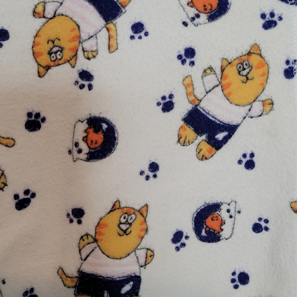 Vintage Simply Basic Cat Flanel Night Gown Pajamas XL - Picture 3 of 5